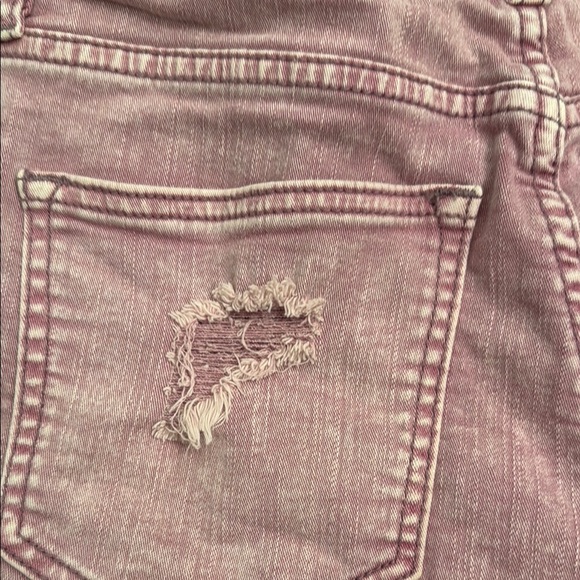 Free People We The Free Pink Jean Cutoff Shorts Distressed Frayed Hem - Picture 8 of 11